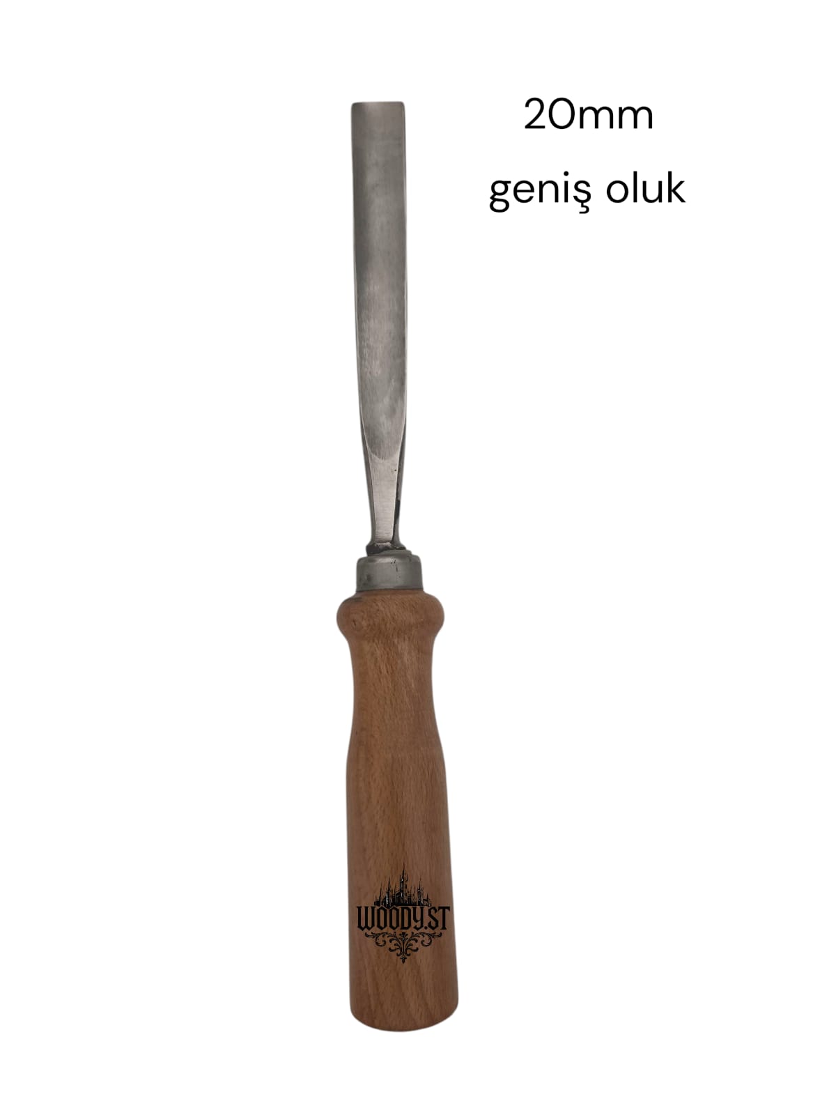 Woody.st 20 mm Geniş Oluk Ahşap Oyma Iskarpela – El Yapımı Çelik Oyma Bıçak