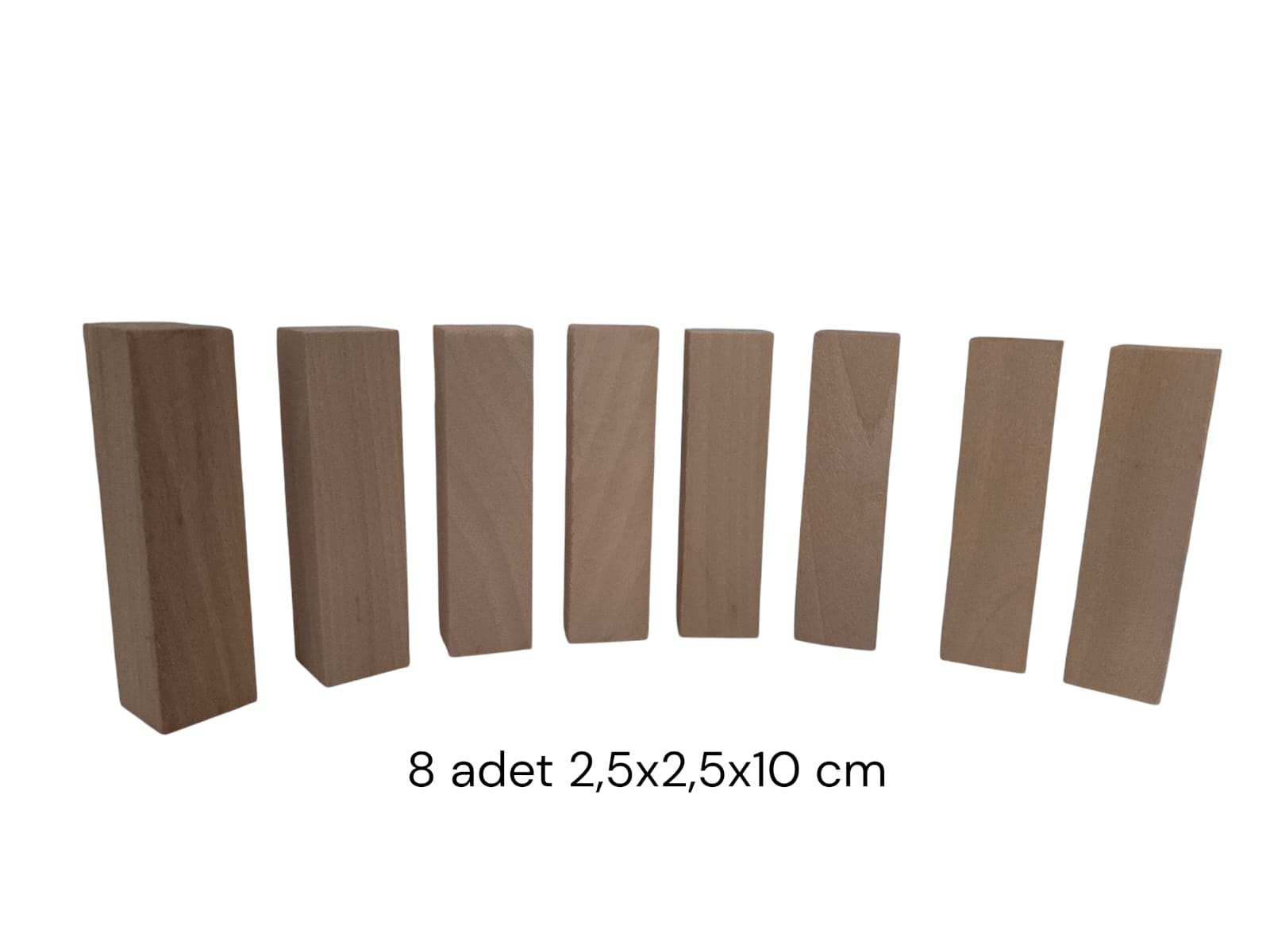 Woody.st 8’li Küçük Ihlamur Ahşap Oyma Blok Seti – 2,5×2,5×10 cm Ahşap Blok