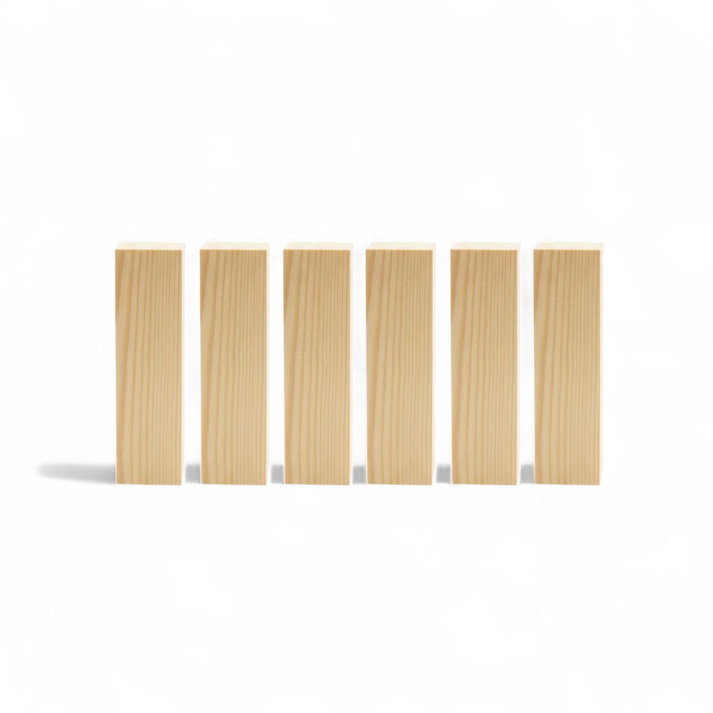Woody.st 6’lı Ihlamur Ahşap Oyma Blok Seti – 5x5x20 cm Oyma ve El Sanatları İçin