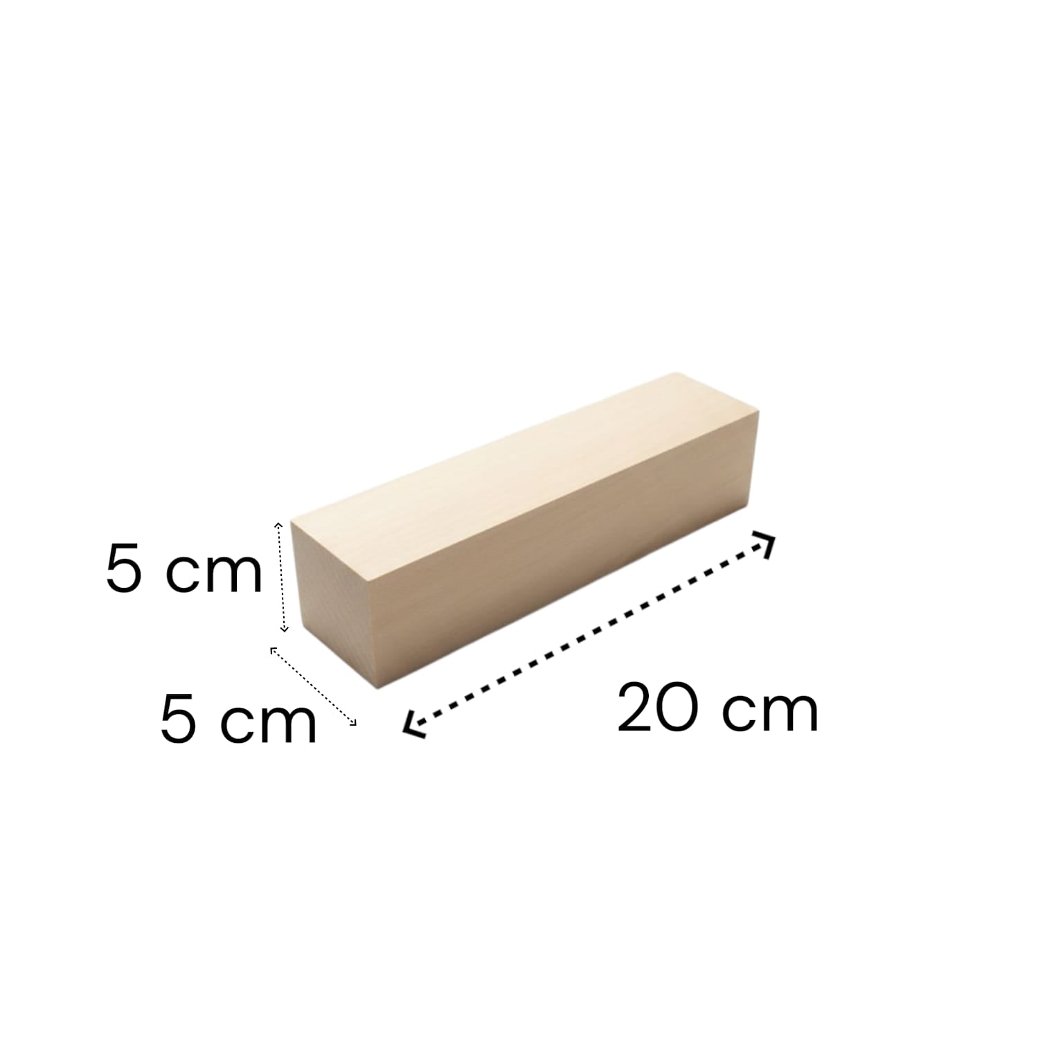 Woody.st Ihlamur Ahşap Oyma Blok 5x5x20 cm - Oyma ve El Sanatları İçin