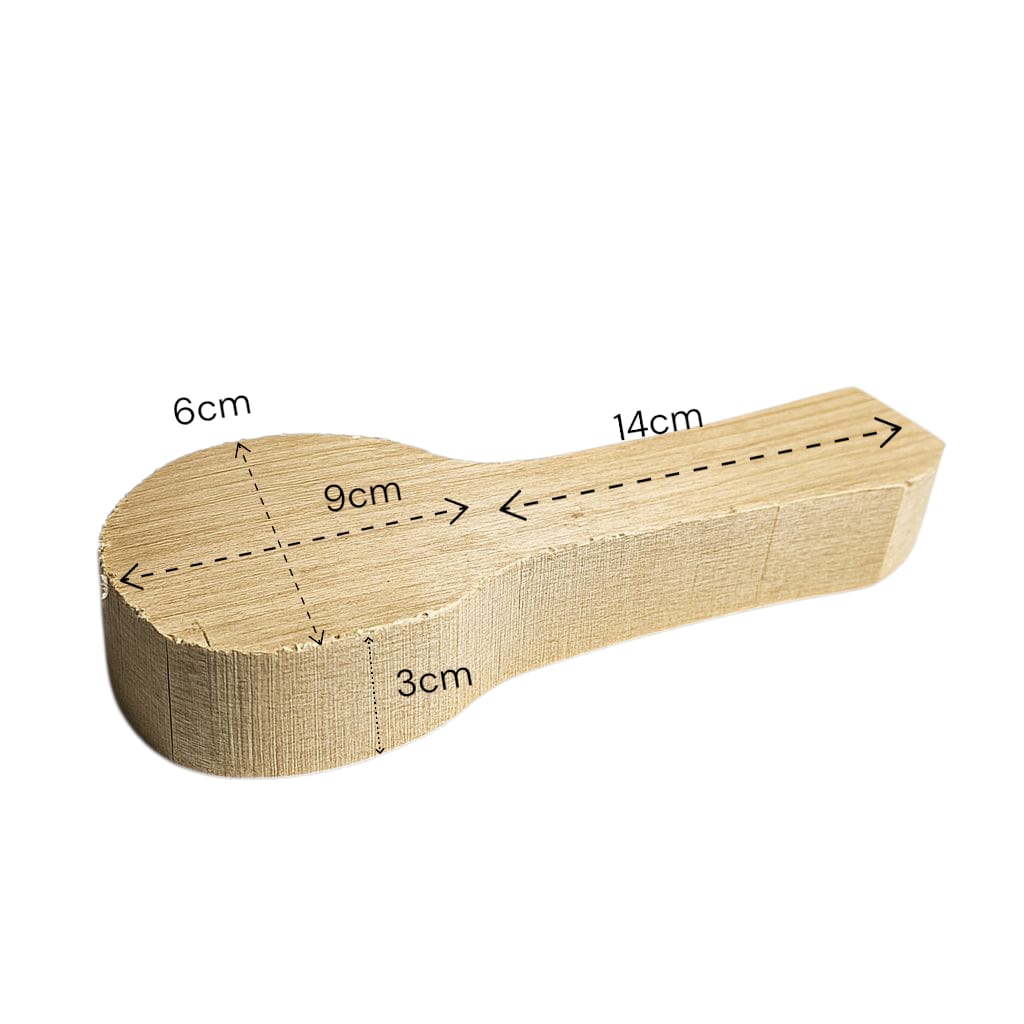 Woody.st Ihlamur Ahşap Kaşık – Yarı Hazır Oyma Blok 23×6×3 cm | El Oymacılığı & Hobi