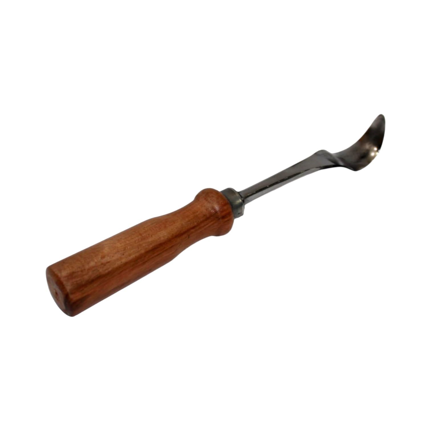 Woody.st Çift Ağızlı Kaşık Oyma Bıçağı – Döküm Çelik 25 mm Kavisli, Ergonomik Saplı, Sağ & Sol El