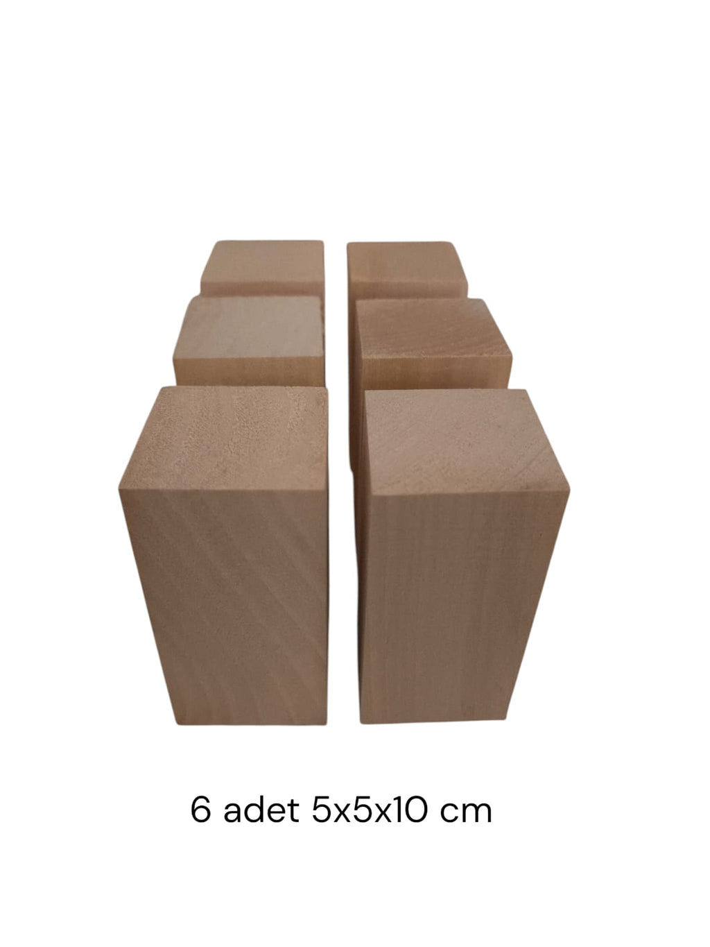 Woody.st 6’lı Ihlamur Ahşap Oyma Blok Seti – 5x5x10 cm Oyma ve El Sanatları İçin