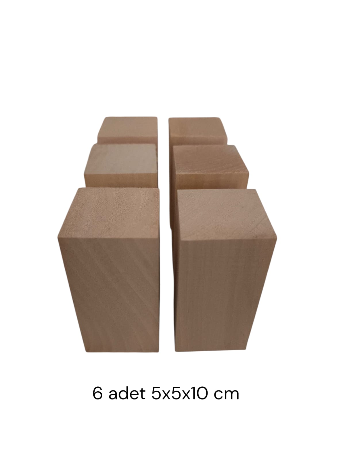 Woody.st 6’lı Ihlamur Ahşap Oyma Blok Seti – 5x5x10 cm Oyma ve El Sanatları İçin
